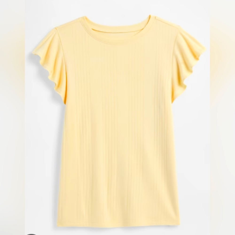 GAP Ribbed Flutter Sleeve Top